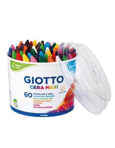 BARATTOLO 60 PASTELLI CERA MAXI 100mm ø 11.5mm GIOTTO 519200 GIOTTO PASTELLI A OLIO-CERA