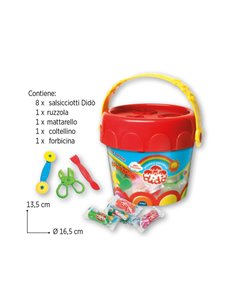 SECCHIELLO DIDO' MEDIO 8 salsicciotti + attrezzi 397700 DIDO PASTE MODELLABILI