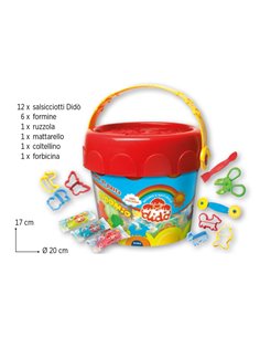 SECCHIELLO DIDO' MIO Storie di Pasta 12 salsicciotti+atrezzi 397800 DIDO PASTE MODELLABILI