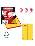 Etichetta adesiva C/519 giallo 100fg A4 105x148,5mm (4et/fg) Markin X210C519GI