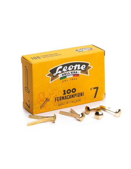 SCATOLA 100 FERMACAMPIONI N.7 31MM OTTONATI FC7 LEONE DELL'ERA FERMAGLI-FERMACAMPIONI-MOLLE