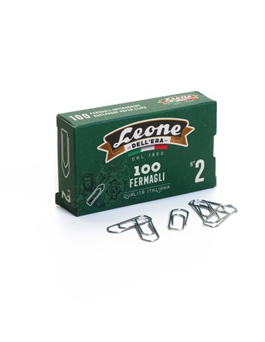 SCATOLA 100 FERMAGLI N.2 MM26 ZINCATI ANTIRUGGINE LEONE FZ2 LEONE DELL'ERA FERMAGLI-FERMACAMPIONI-MOLLE