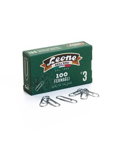 SCATOLA 100 FERMAGLI N.3 MM28 ZINCATI ANTIRUGGINE LEONE FZ3