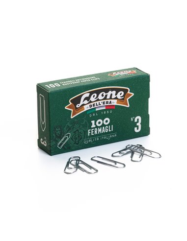 SCATOLA 100 FERMAGLI N.3 MM28 ZINCATI ANTIRUGGINE LEONE FZ3