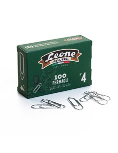 SCATOLA 100 FERMAGLI N.4 MM32 ZINCATI ANTIRUGGINE LEONE FZ4