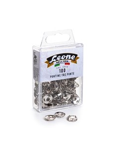 SCATOLA 100 PUNTINE 3 PUNTE TEMPERATE E NICHELATE LEONE COLOR AP3P