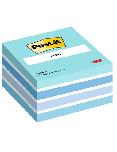 BLOCCO CUBO 450foglietti Post-it® 76x76mm 2028-B PASTELLO BLU 7100172385