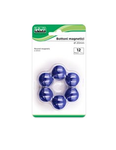 BLISTER 12 MAGNETI MR-20 BLU DIAM.20MM MR-20-BL LEBEZ MAGNETI E SPILLI CARTOGRAFICI