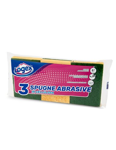 BLISTER 3 SPUGNE BIUSO LOGEX 835LX LOGEX PROFESSIONAL PANNI e SPUGNE