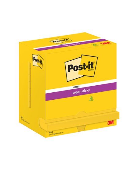 BLOCCO 90foglietti Post-it® Super Sticky 655-S 76x127mm GIALLO ORO 7100290188