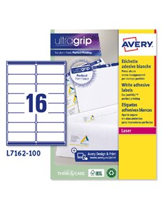 Etichetta adesiva L7162 bianca 100fg A4 99,1x33,9mm (16et/fg) Avery L7162-100 AVERY ETICHETTE CARTA COPY-LASER-INKJET