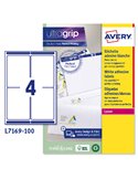 Etichetta adesiva L7169 bianca 100fg A4 99,1x139mm (4et/fg) Avery L7169-100