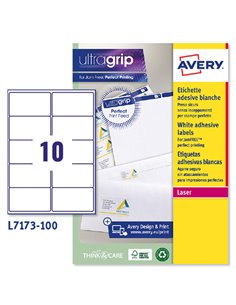 Etichetta adesiva L7173 bianca 100fg A4 99,1x57mm (10et/fg) Avery L7173-100 AVERY ETICHETTE CARTA COPY-LASER-INKJET