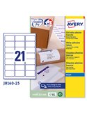Etichetta adesiva J8160 bianca 25fg A4 63,5x38,1mm (21et/fg) inkjet Avery J8160-25