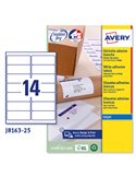 Etichetta adesiva J8163 bianca 25fg A4 99,1x38,1mm (14et/fg) inkjet Avery J8163-25