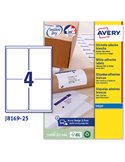 Etichetta adesiva J8169 bianca 25fg A4 99,1x139mm (4et/fg) inkjet Avery J8169-25