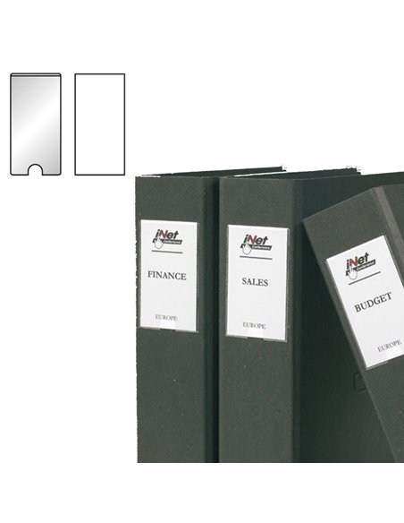 Busta 12 portaetichette PPL adesive trasparenti 22x102mm 10315S Djois S852315 Djois PORTAETICHETTE-CAVALIERINI