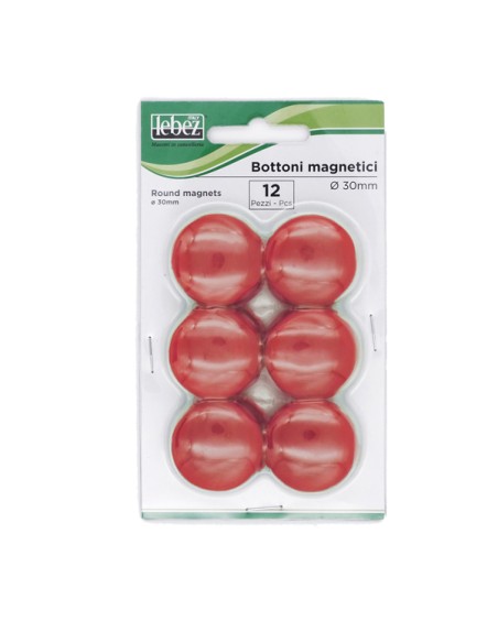 BLISTER 12 MAGNETI MR-30 ROSSO DIAM.30MM MR-30-R
