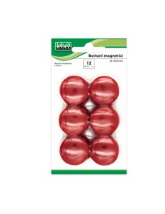 BLISTER 12 MAGNETI MR-40 ROSSO DIAM.40MM MR-40-R LEBEZ MAGNETI E SPILLI CARTOGRAFICI