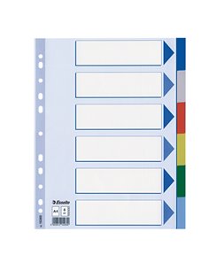 Separatore neutro in PPL 6 tasti colorati f.to A4 ESSELTE 15260
