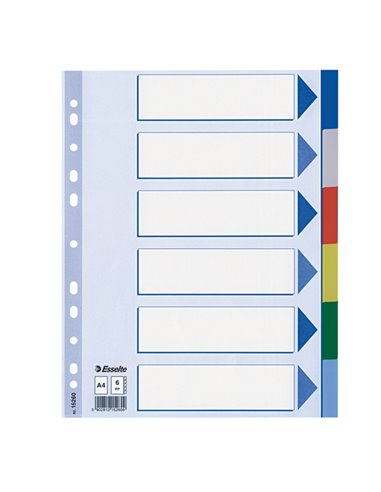 Separatore neutro in PPL 6 tasti colorati f.to A4 ESSELTE 15260