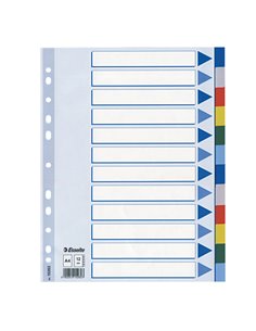 Separatore neutro in PPL 12 tasti colorati f.to A4 ESSELTE 15262