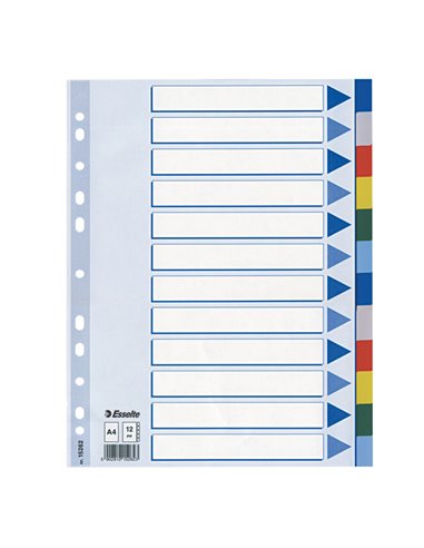 Separatore neutro in PPL 12 tasti colorati f.to A4 ESSELTE 15262