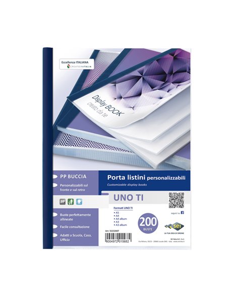 Portalistini personalizzabile UnoTI 22x30cm 200 buste Sei Rota 55232007 SEI ROTA PORTALISTINI PERSONALIZZABILI