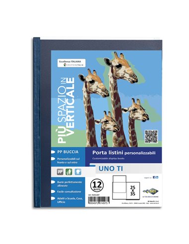 Portalistini personalizzabile UnoTI 25x35cm 12 buste Sei Rota 55251207 SEI ROTA PORTALISTINI PERSONALIZZABILI