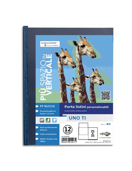 Portalistini personalizzabile UnoTI 25x35cm 12 buste Sei Rota 55251207 SEI ROTA PORTALISTINI PERSONALIZZABILI