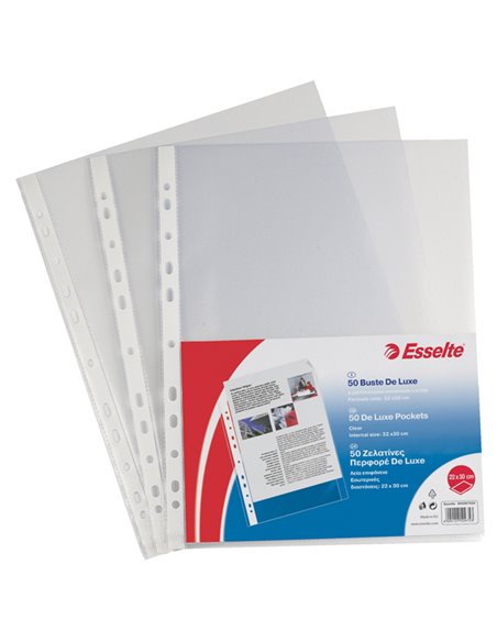 50 BUSTE FORATE 22X30 13/100 LISCIO DE LUXE ESSELTE 395097500