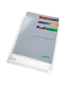 10 BUSTE FORATE C/SOFFIETTO 22X30 IN PVC LEITZ 47561003 LEITZ BUSTE A PERFORAZIONE UNIVERSALE