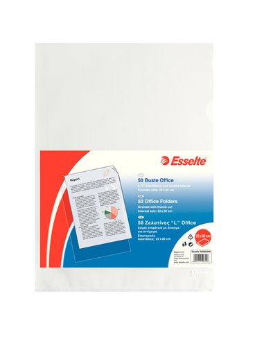50 CARTELLINE A L 22X30 OFFICE PPL 9/100 B.A ESSELTE 395082000 ESSELTE CARTELLINE APERTE SU DUE LATI