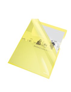 25 CARTELLINE A L 21X29,7 PVC LISCIA CRISTALLO GIALLO ESSELTE 55431