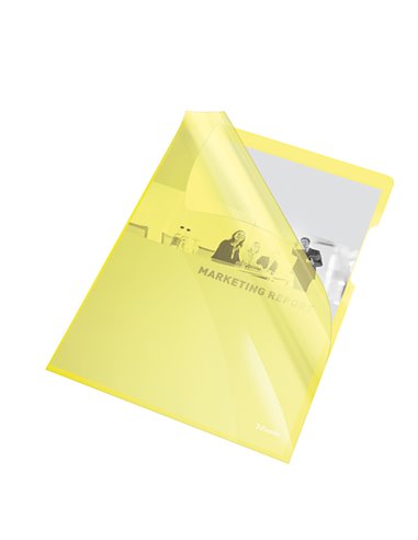 25 CARTELLINE A L 21X29,7 PVC LISCIA CRISTALLO GIALLO ESSELTE 55431