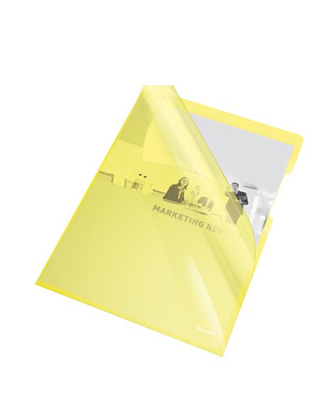 25 CARTELLINE A L 21X29,7 PVC LISCIA CRISTALLO GIALLO ESSELTE 55431