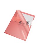 25 CARTELLINE A L 21X29,7 PVC LISCIA CRISTALLO ROSSO ESSELTE 55433
