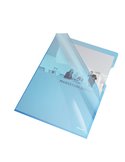 25 CARTELLINE A L 21X29,7 PVC LISCIA CRISTALLO BLU ESSELTE 55435