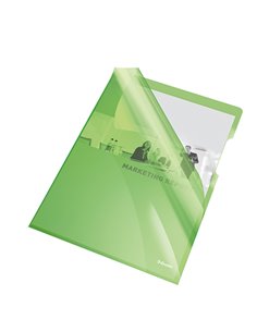 25 CARTELLINE A L 21X29,7 PVC LISCIA CRISTALLO VERDE ESSELTE 55436