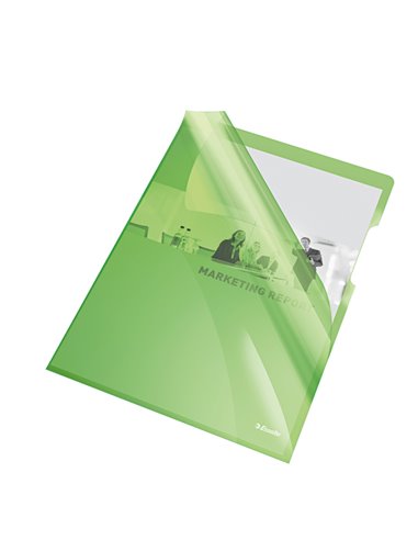 25 CARTELLINE A L 21X29,7 PVC LISCIA CRISTALLO VERDE ESSELTE 55436