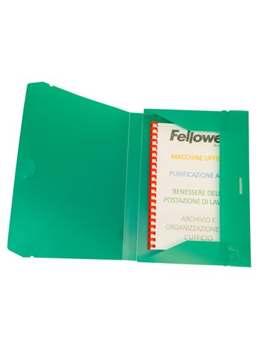 CARTELLINA PROGETTO 3 U140 VERDE C/ELASTICO 24X35 DORSO 3 U140-VE FELLOWES CARTELLINE IN PLASTICA CON ELASTICO