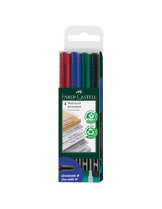 BUSTA 4 COLORI PENNARELLO MULTIMARK 1,0mm MEDIO FABER-CASTELL 152504 FABER-CASTELL PERMANENTI