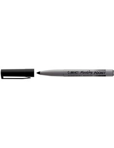 SCATOLA 12 MARCATORI POCKET 1445 NERO P.TONDA PERMANENTE BIC 8209022 BIC PERMANENTI