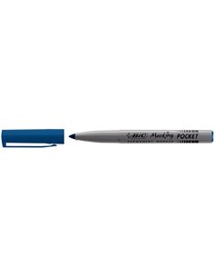 SCATOLA 12 MARCATORI POCKET 1445 BLU P.TONDA PERMANENTE BIC 8209012 BIC PERMANENTI
