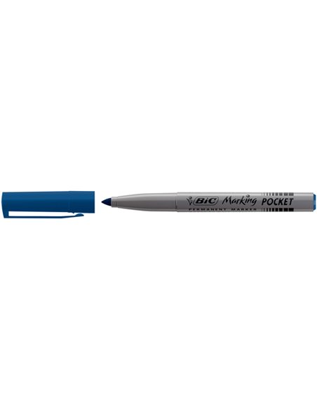 SCATOLA 12 MARCATORI POCKET 1445 BLU P.TONDA PERMANENTE BIC 8209012 BIC PERMANENTI