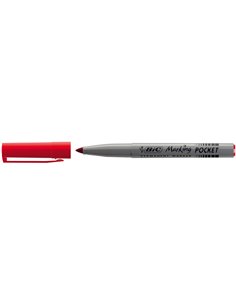 SCATOLA 12 MARCATORI POCKET 1445 ROSSO P.TONDA PERMANENTE BIC 8209002 BIC PERMANENTI