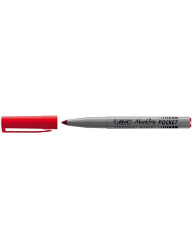 SCATOLA 12 MARCATORI POCKET 1445 ROSSO P.TONDA PERMANENTE BIC 8209002 BIC PERMANENTI
