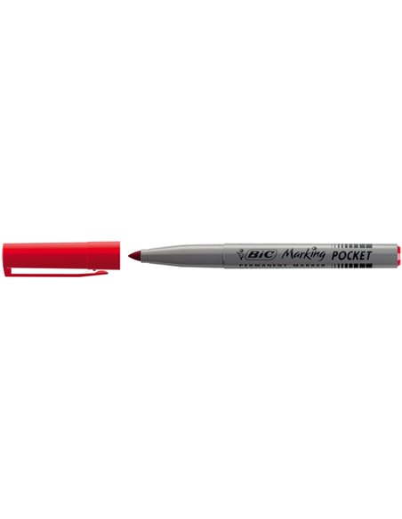 SCATOLA 12 MARCATORI POCKET 1445 ROSSO P.TONDA PERMANENTE BIC 8209002 BIC PERMANENTI