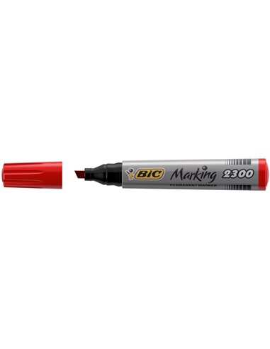 SCATOLA 12 MARCATORI 2300 ROSSO P.SCALPELLO PERMANENTE BIC 8209243 BIC PERMANENTI