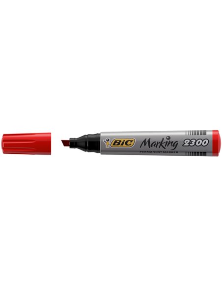 SCATOLA 12 MARCATORI 2300 ROSSO P.SCALPELLO PERMANENTE BIC 8209243 BIC PERMANENTI